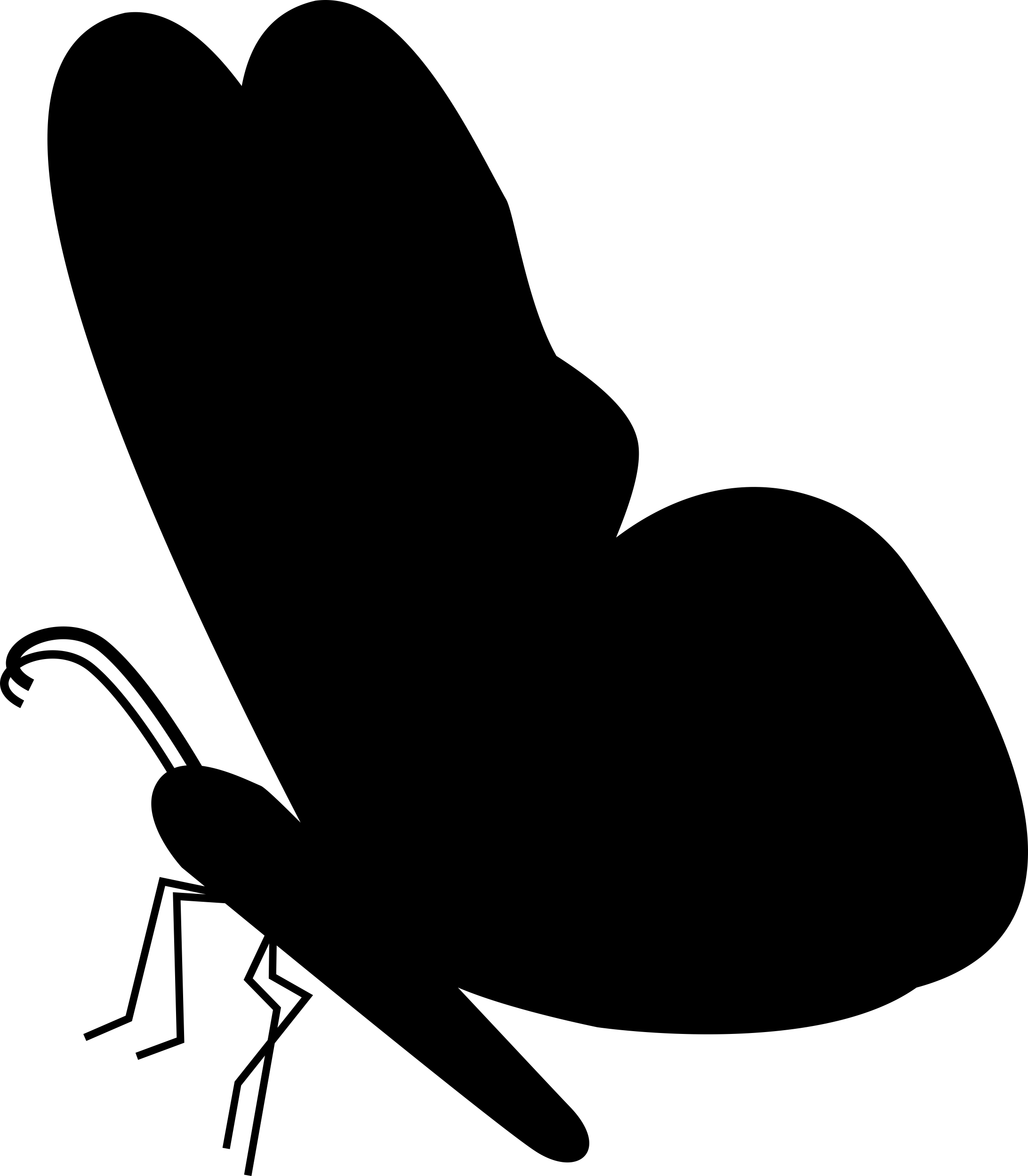 Black Butterfly Shape From Side View Icon Svg Vector Free Vectors